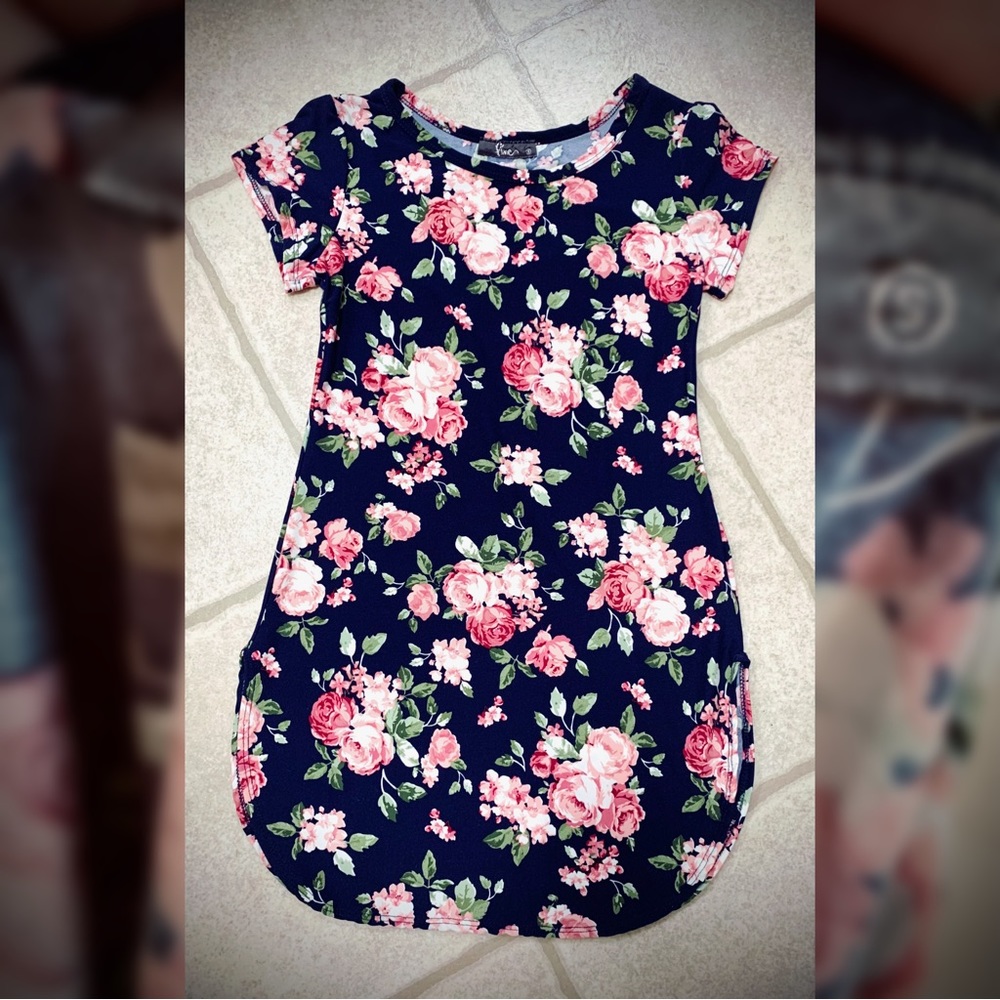 Navy Floral Bodycon Mini Dress